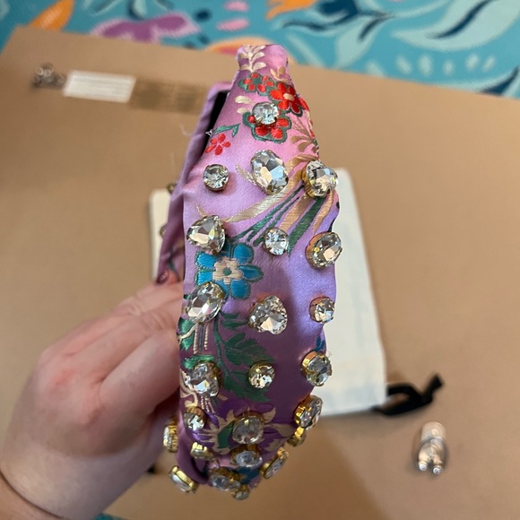 La Bella Purple Silk Embellished Headband - Picture 9 of 16